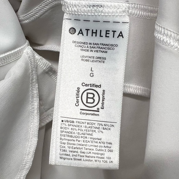 Athleta Levitate White Athletic Sports Racerback Tennis Pickleball Dress Women L - Picture 10 of 11